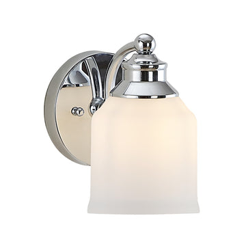Lydia Iron/Frosted Glass Farmhouse Cottage LED Vanity Light - JONATHAN Y